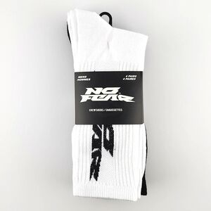 No Fear Men's  Crew Socks Ribbed Black & White 4 Pairs OS